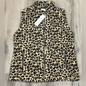 NWT Women’s Medium Calvin Klein Cheetah Print Leopard Soft Sherpa Vest